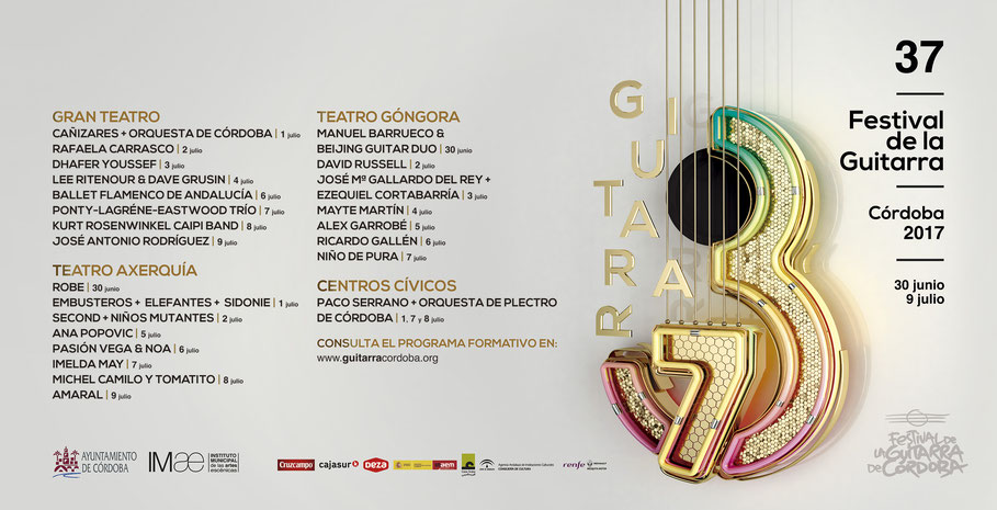 Cartel del Festival de la Guitarra. Edición 2017. Fuente: Festival de la Guitarra. 