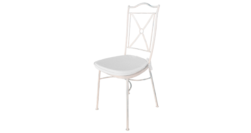 Silla Forja Blanca Vintage