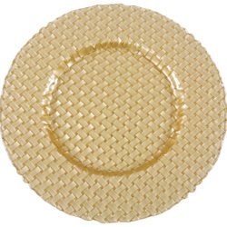 Bajo Plato Vidrio Dorado