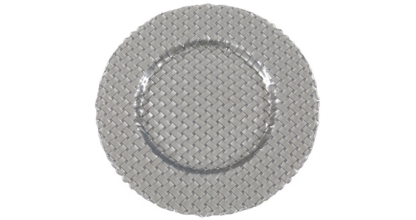 Bajo Plato Vidrio Plata